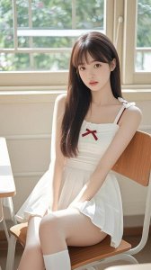 ​高清美女壁纸丨安静甜美的连衣裙校花